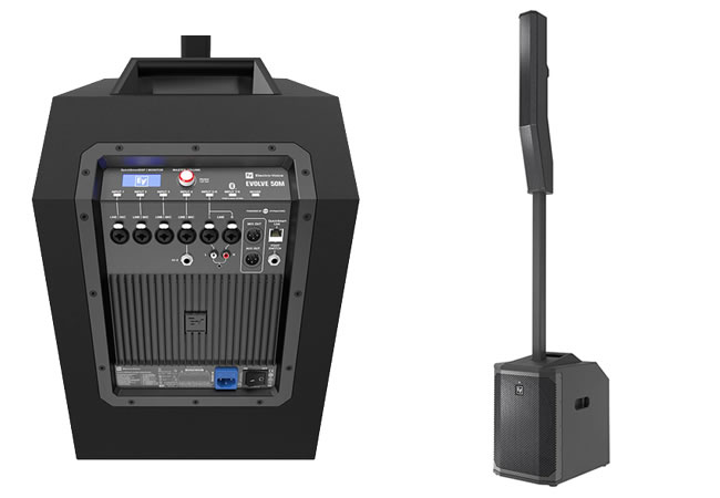 EVOLVE 50M BLACK Column Speaker System 8Ch Mixer 12" Sub and BT