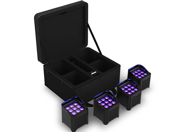 Freedom Par H9 IP X4 4-PACK Battery Uplighter 9x10W RGBAW+UV LEDs