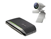 Poly Studio P5 webcam and Poly Sync 20+ speakerphone