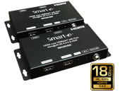70m HDBaseT extender pair for HDMI, RS232 and Infrared providing inline power (POC) to 70m. 4k, 2k & 1080p.
