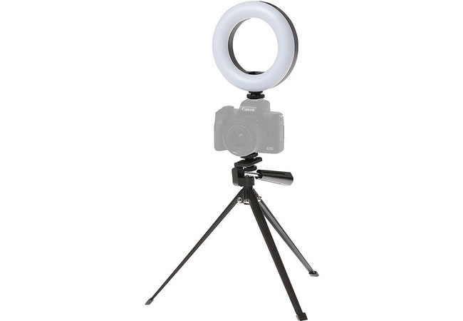 LED Vlog Selfie Ring Light with Ultra Lightweight 30cm Tripod -